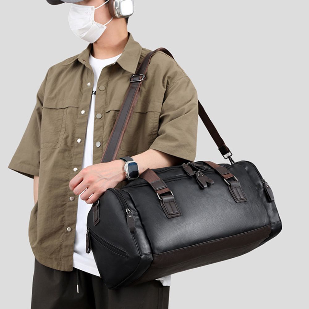 Premium Leather Weekender Travel Bag for Men