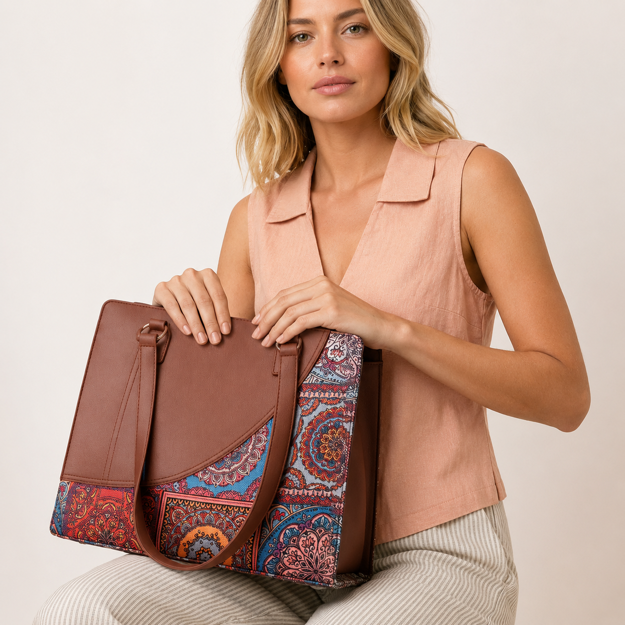 Dreamlits Vegan Leather Office Tote Bag for Women