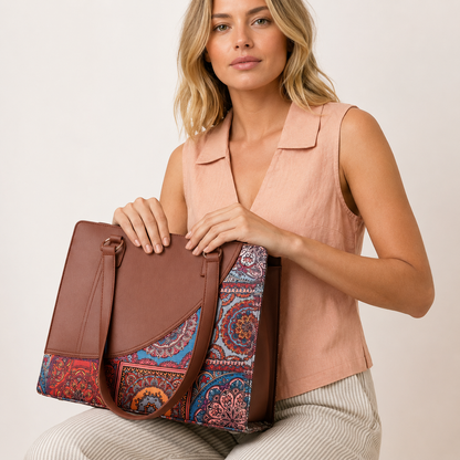 Dreamlits Vegan Leather Office Tote Bag for Women