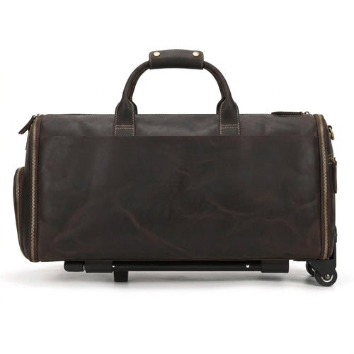 Men's Leather Duffle Bag - Convertible