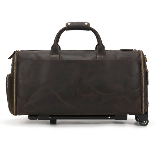 Men's Leather Duffle Bag - Convertible