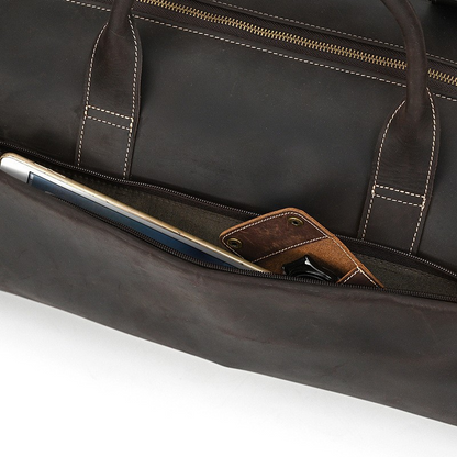 Men's Leather Duffle Bag - Convertible