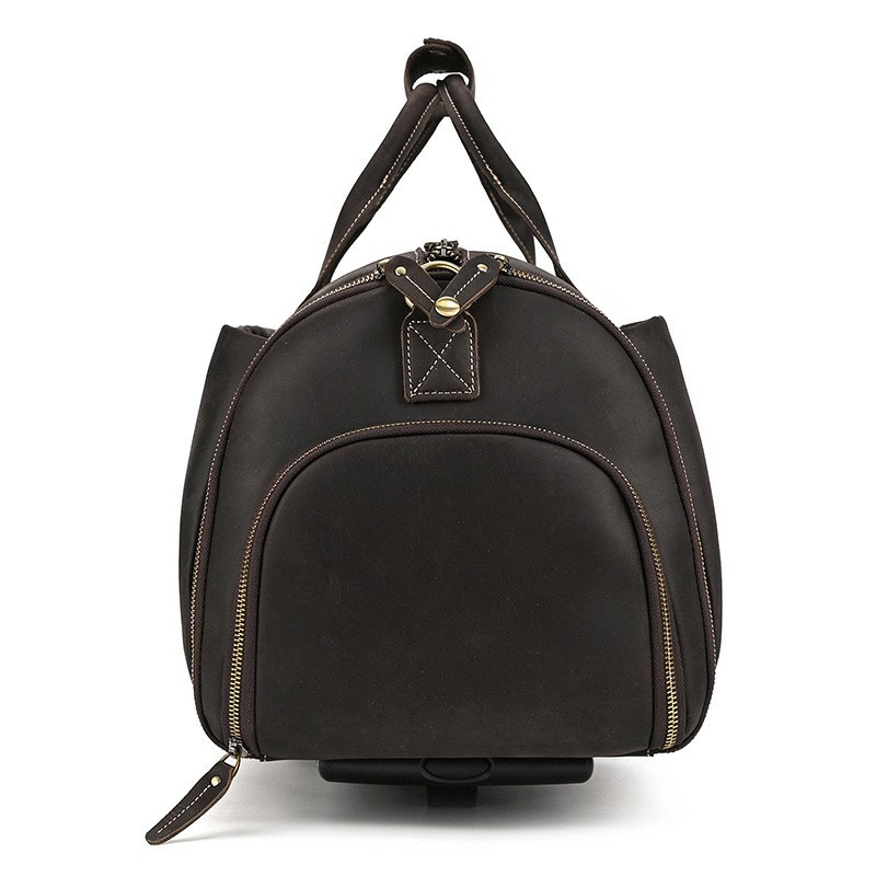 Men's Leather Duffle Bag - Convertible