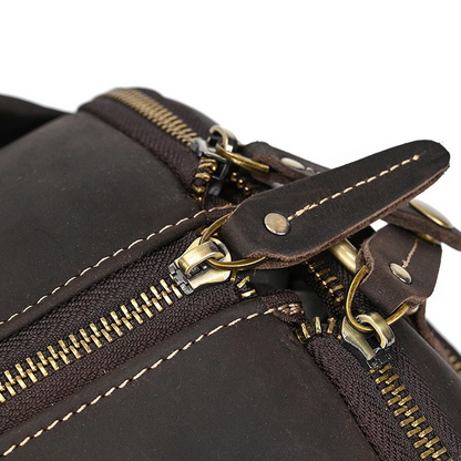 Men's Leather Duffle Bag - Convertible