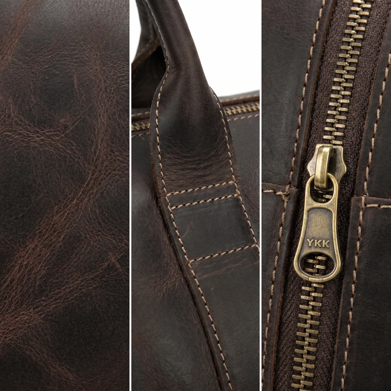 Men's Leather Duffle Bag - Convertible