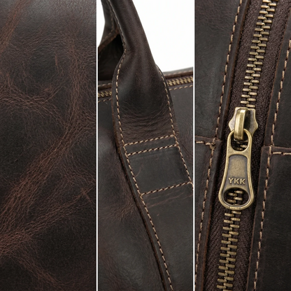 Men's Leather Duffle Bag - Convertible