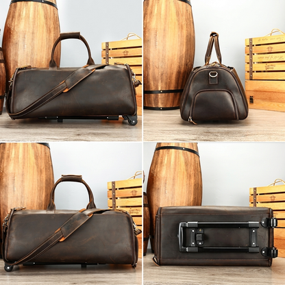 Men's Leather Duffle Bag - Convertible