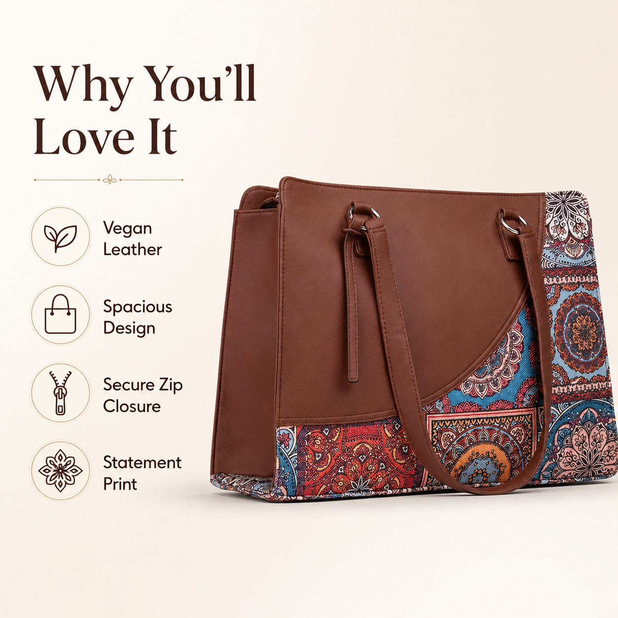 Dreamlits Vegan Leather Office Tote Bag for Women